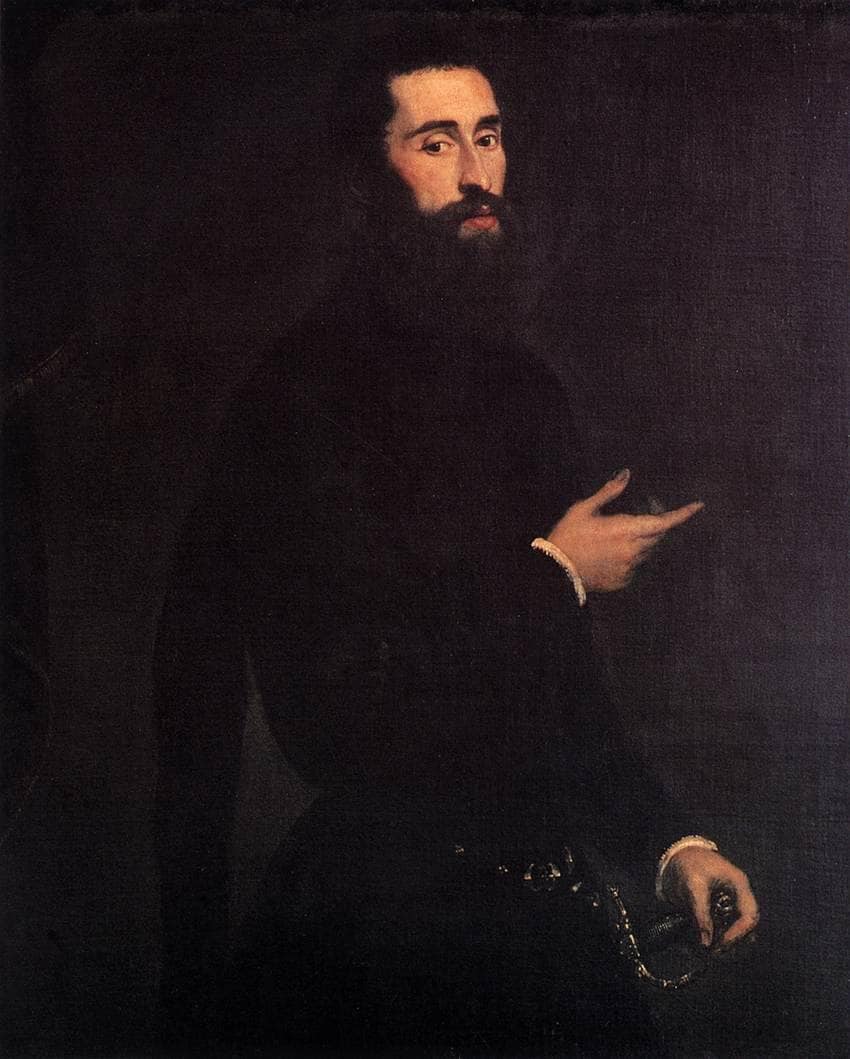 Portrait of a Genoese Nobleman by Tintoretto — hand-painted portrait oil painting reproduction on canvas
