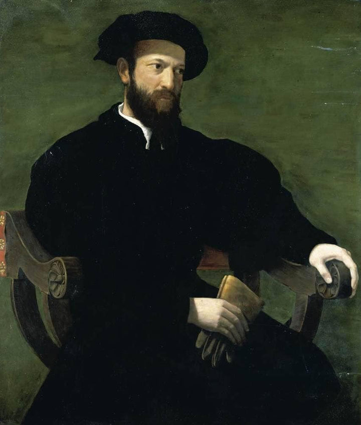 Portrait of a Gentleman by Francesco de' Rossi (Francesco Salviati), "Cecchino" — hand-painted portrait oil painting reproduction on canvas