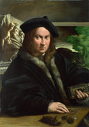 Portrait of a gentleman wearing a beret by Parmigianino — hand-painted portrait oil painting reproduction on canvas