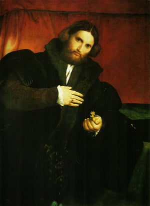 Portrait of a gentleman with lion paw - Lorenzo Lotto