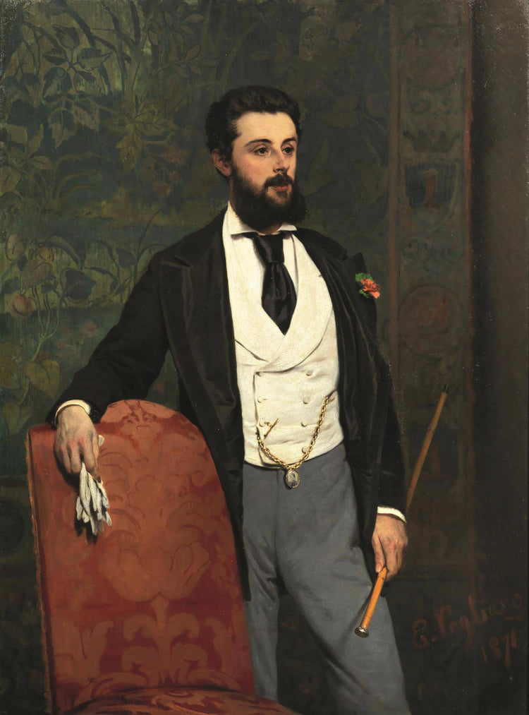 Portrait of a gentleman with white gloves - Eleuterio Pagliano