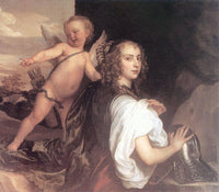 Portrait of a Girl as Erminia Accompanied by Cupid by Anthony van Dyck — hand-painted cultural oil painting reproduction on canvas