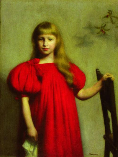 Portrait of a Girl in a Red Dress (józefa Oderfeldówna) in entryway