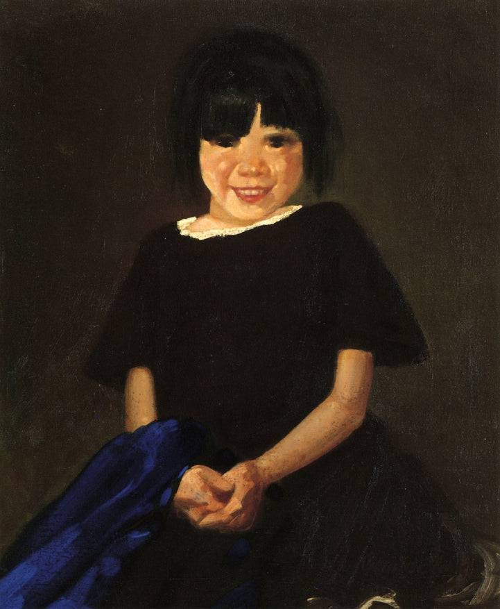 Portrait of a Girl in Black by George Luks, hand-painted portrait oil painting reproduction on canvas