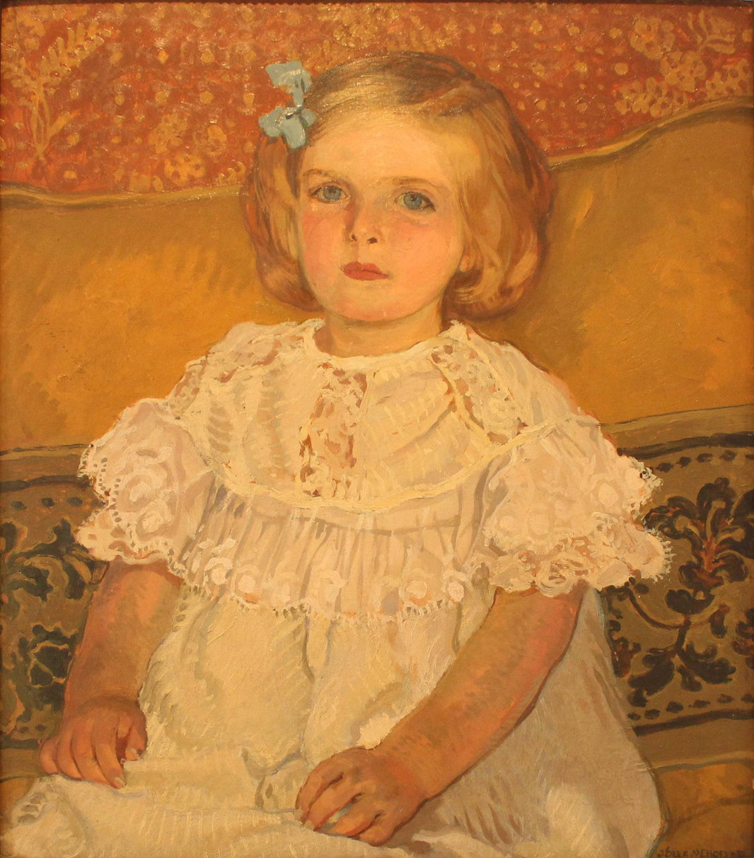 Portrait of a Girl by Józef Mehoffer, hand-painted portrait oil painting reproduction on canvas