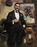 Portrait of a Hungarian artist József Ripley Ronai by Konstantin Korovin — male oil painting wall art, Impressionism