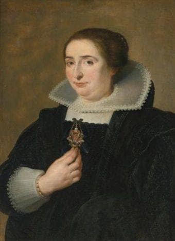 Portrait of a lady, half-length, dressed in black by Cornelis de Vos — hand-painted portrait oil painting reproduction on canvas