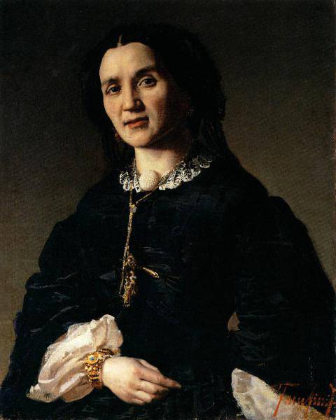 Portrait of a lady in black - Federico Faruffini