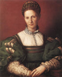 Portrait of a lady in green by Agnolo Bronzino — hand-painted portrait oil painting reproduction on canvas