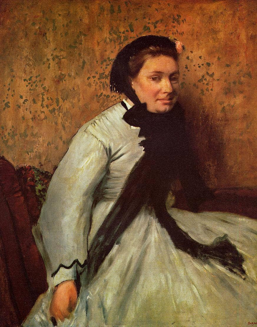 Portrait of a Lady in Grey by Edgar Degas — hand-painted portrait oil painting reproduction on canvas