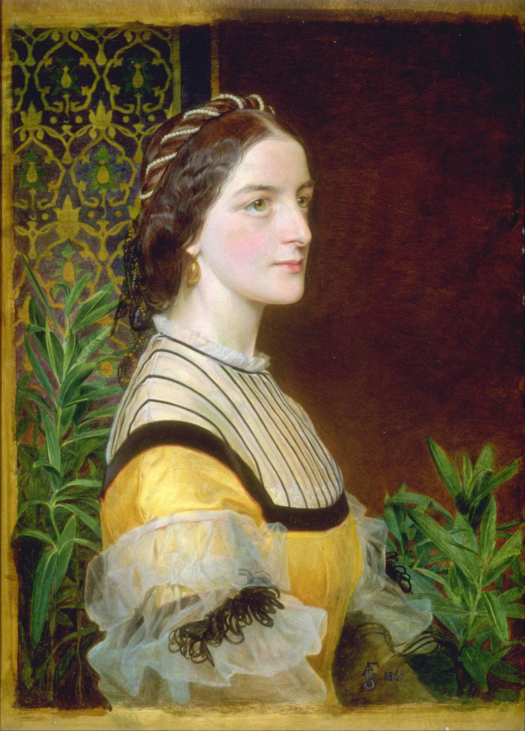 Portrait of a Lady, Probably Anne Simms Reeve of Brancaster Hall, Norfolk by Frederick Sandys — hand-painted portrait oil painting reproduction on canvas