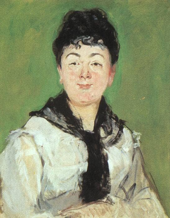 Portrait of a lady with a black fichu by Edouard Manet — hand-painted portrait oil painting reproduction on canvas