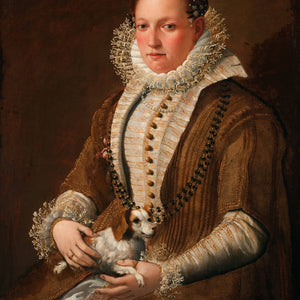 Portrait of a lady with a dog