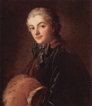 Portrait of a Lady with Muff - Francois Boucher