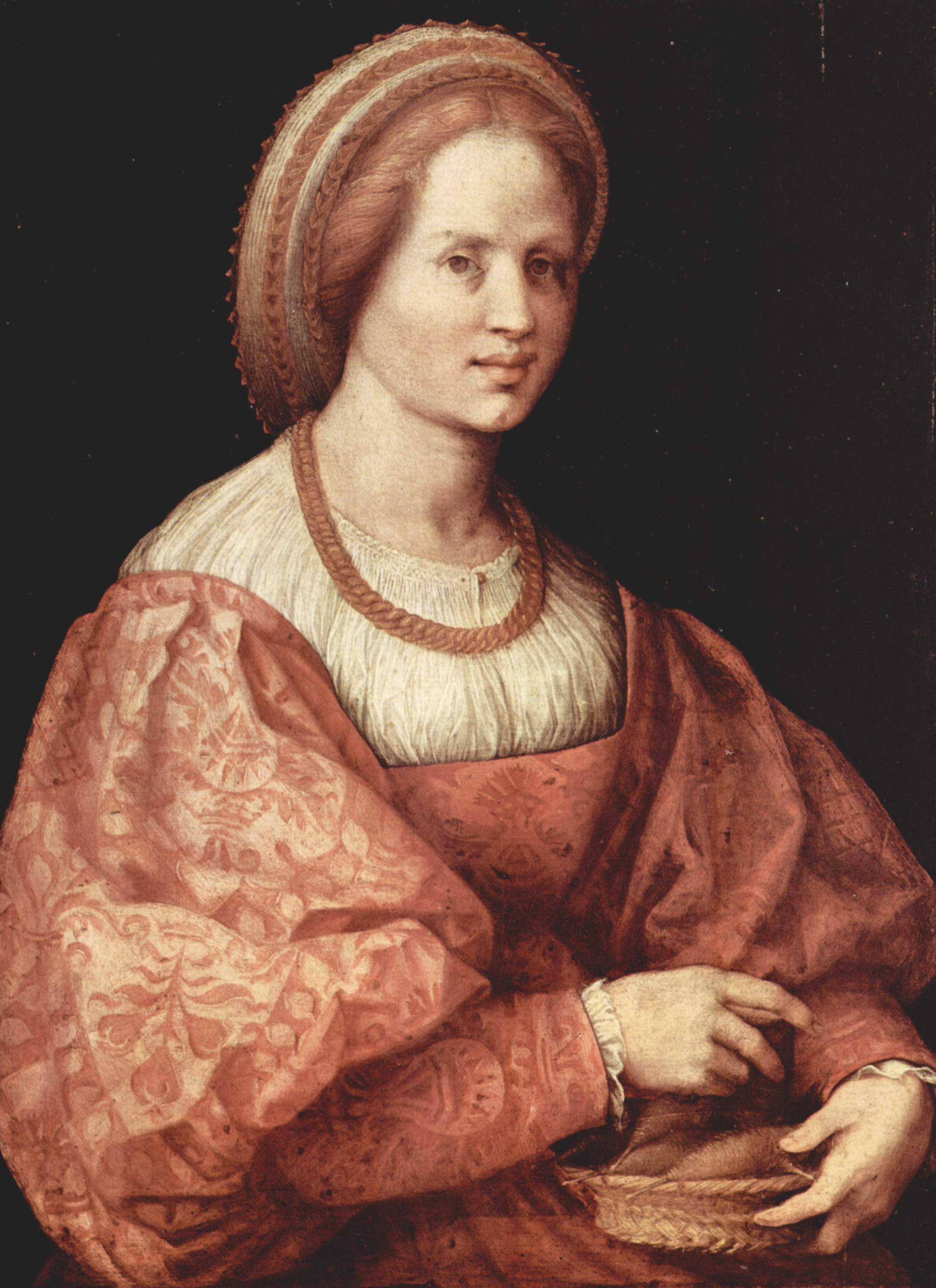 Portrait of a Lady with Spindle Cup - Andrea del Sarto