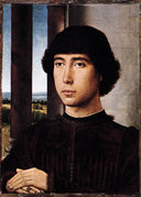 Portrait of a Man at a Loggia by Hans Memling — hand-painted portrait oil painting reproduction on canvas