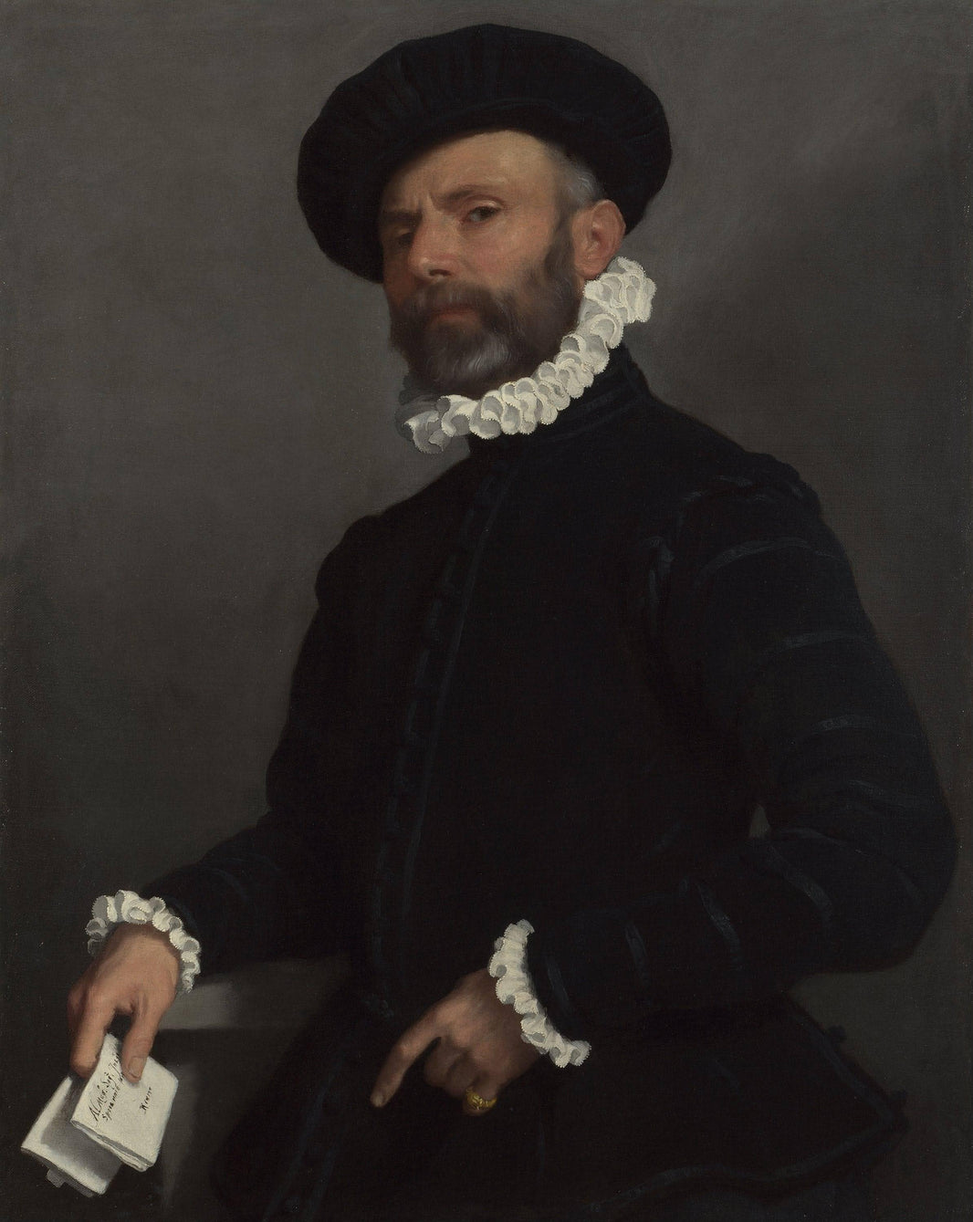 Portrait of a Man Holding a Letter ('L'Avvocato') by Giovanni Battista Moroni — hand-painted portrait oil painting reproduction on canvas