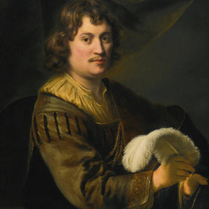 Portrait of a Man, Holding a Wite Plume