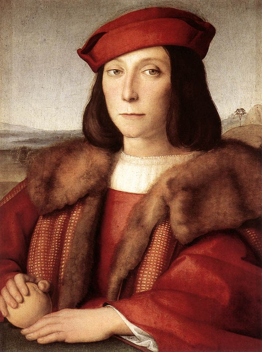 Portrait of a Man holding an Apple - Raphael