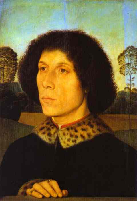 Portrait of a Man in a Landscape by Hans Memling — hand-painted portrait oil painting reproduction on canvas