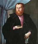 Portrait of a Man in Black Silk Cloak by Lorenzo Lotto — hand-painted portrait oil painting reproduction on canvas