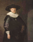 Portrait of a Man (possibly the poet Jan Harmensz Krul) by Rembrandt — hand-painted portrait oil painting reproduction on canvas
