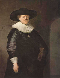 Portrait of a Man (possibly the poet Jan Harmensz Krul) by Rembrandt — hand-painted portrait oil painting reproduction on canvas