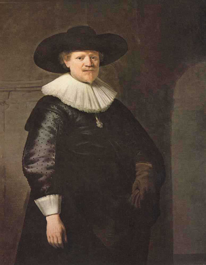 Portrait of a Man (possibly the poet Jan Harmensz Krul) by Rembrandt — hand-painted portrait oil painting reproduction on canvas