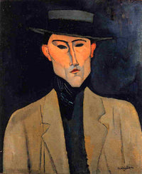 Portrait of a Man with Hat (Jose Pacheco ) by Amedeo Modigliani — hand-painted portrait oil painting reproduction on canvas
