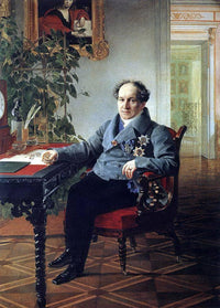 Portrait of a member of the State Council of the book A. N. Holytsyna by Karl Bryullov — hand-painted portrait oil painting reproduction on canvas