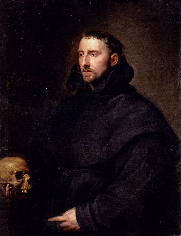 Portrait Of A Monk Of The Benedictine Order, Holding A Skull - Anthony van Dyck