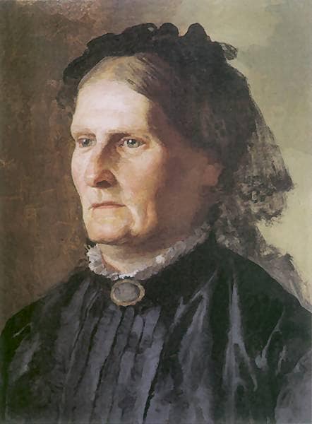 Portrait of a mother of Henry Siemiradzki by Henryk Siemiradzki — hand-painted portrait oil painting reproduction on canvas