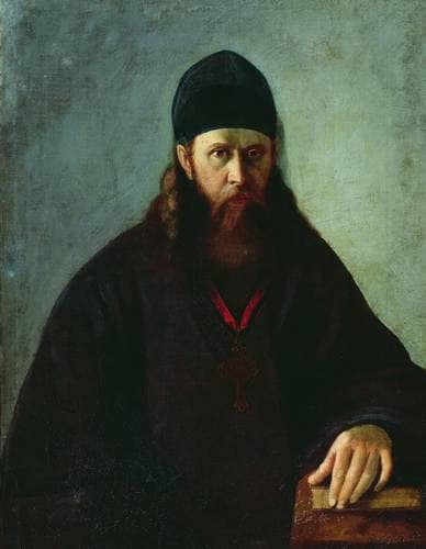 Portrait of a Priest P.V. Udintsev by Alexei Korzukhin — oil painting reproduction