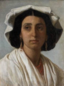 Portrait of a Roman girl by Jean Victor Schnetz — male oil painting wall art, Academicism