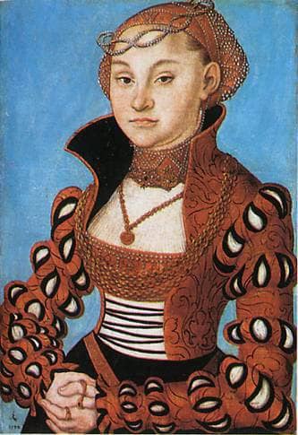 Portrait of a Saxon noblewoman by Lucas Cranach the Elder — hand-painted portrait oil painting reproduction on canvas