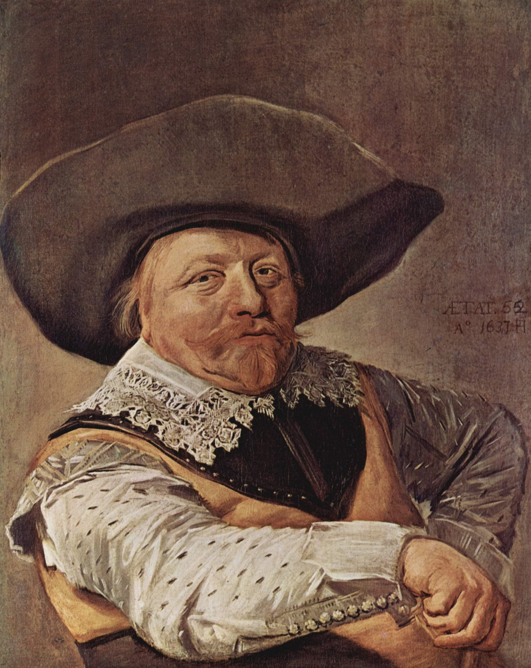 Portrait of a seated officer by Frans Hals — hand-painted portrait oil painting reproduction on canvas