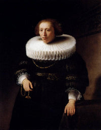 Portrait Of A Woman by Rembrandt — hand-painted portrait oil painting reproduction on canvas