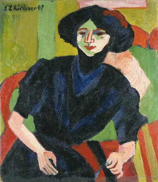 Portrait of a Woman by Ernst Ludwig Kirchner — hand-painted portrait oil painting reproduction on canvas
