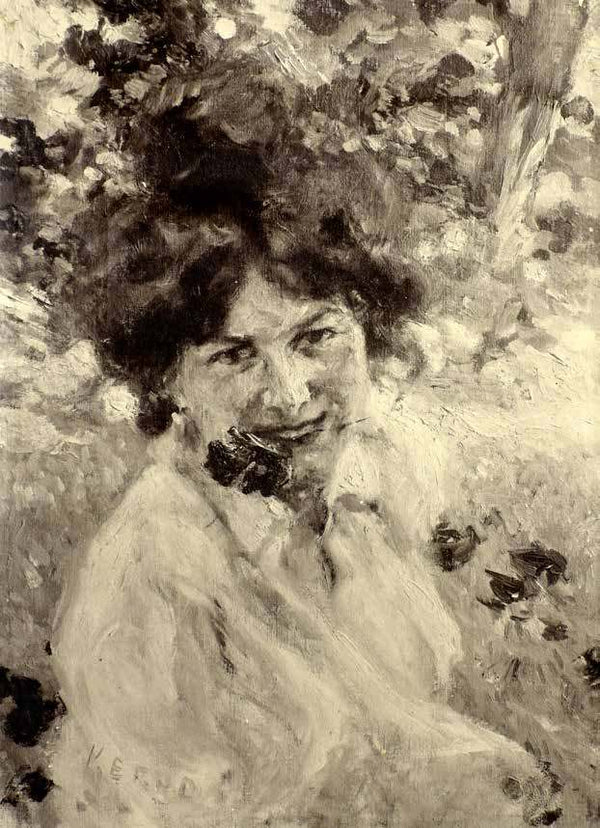 Portrait of a woman in a garden