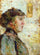 Portrait of a Woman in Profile in living room