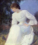 Portrait of a Woman in white by Edmund Charles Tarbell — male oil painting wall art, Impressionism