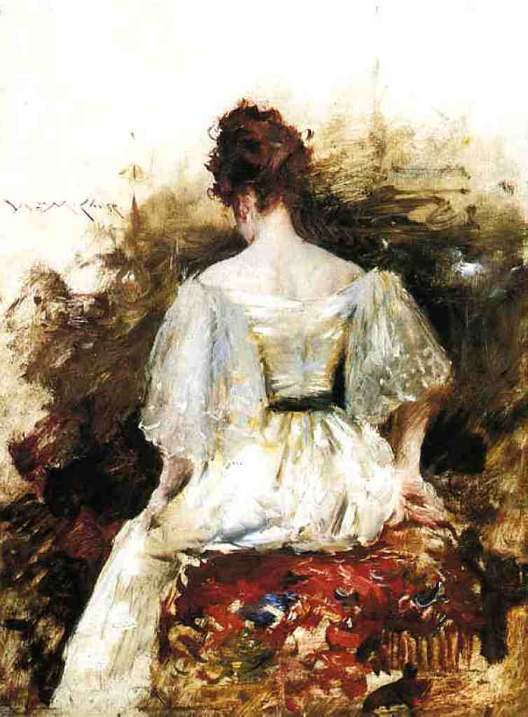 Portrait of a Woman - The White Dress on gallery wrap