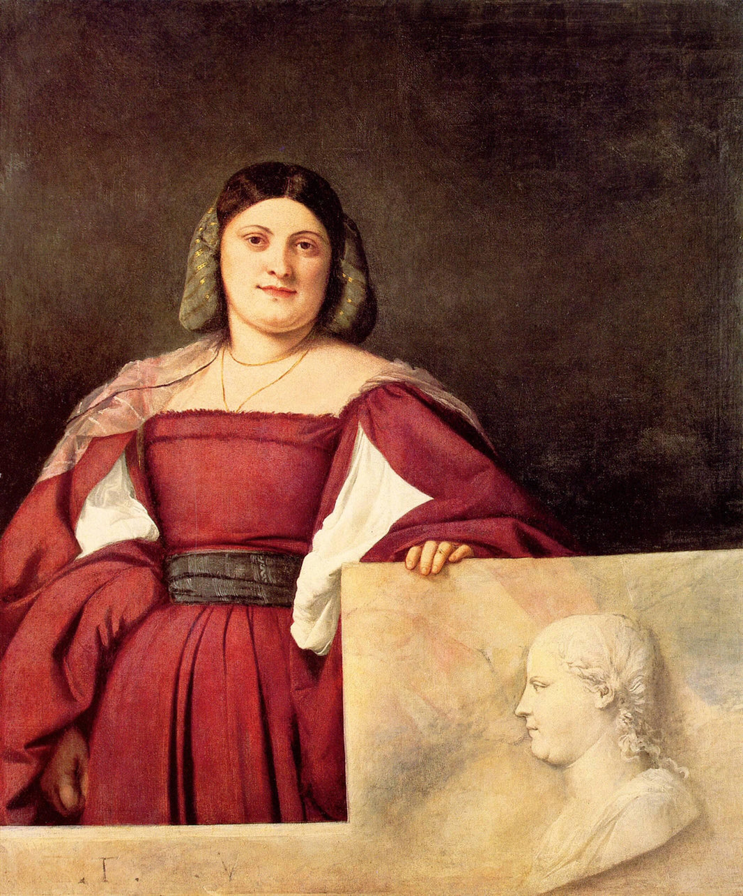 Portrait of a Woman by Titian — hand-painted portrait oil painting reproduction on canvas