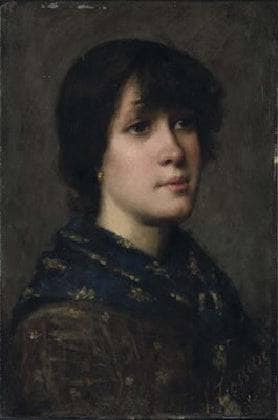 Portrait of a woman by Vittorio Tessari — hand-painted portrait oil painting reproduction on canvas