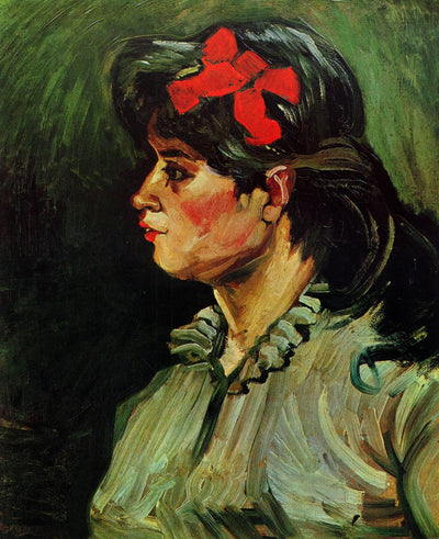 Portrait of a Woman with a Red Ribbon in living room