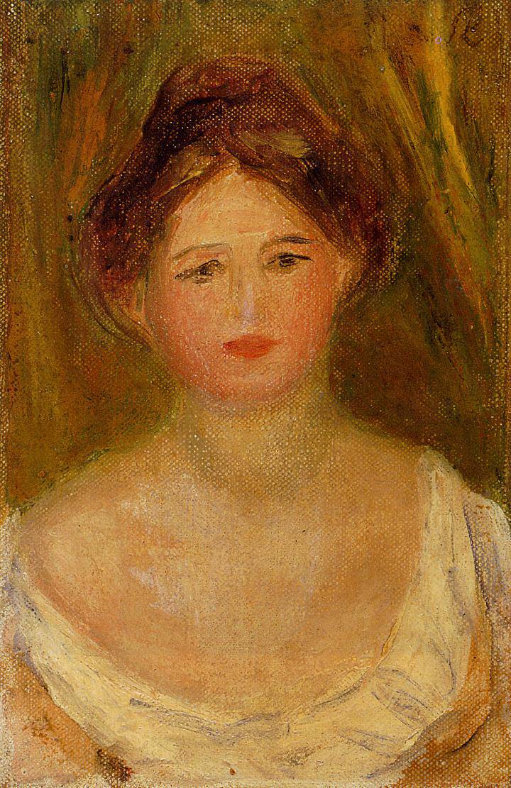 Portrait of a Woman with Hair Bun - Pierre-Auguste Renoir