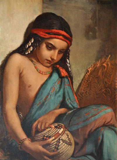 Portrait of a Young Arabic Girl in apartment