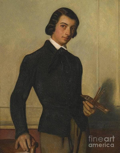 Portrait of a Young Artist in modern living room