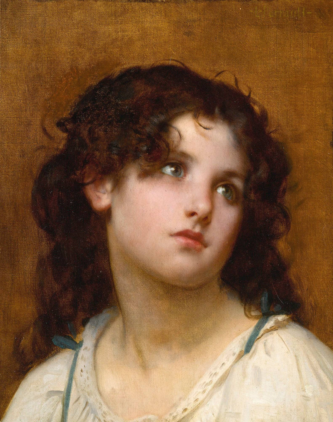 Portrait of a young child by Léon Bazile Perrault, hand-painted portrait oil painting reproduction on canvas