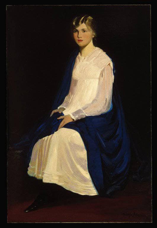 Portrait of a Young Girl (Antoinette Kraushaar) by George Luks — hand-painted portrait oil painting reproduction on canvas